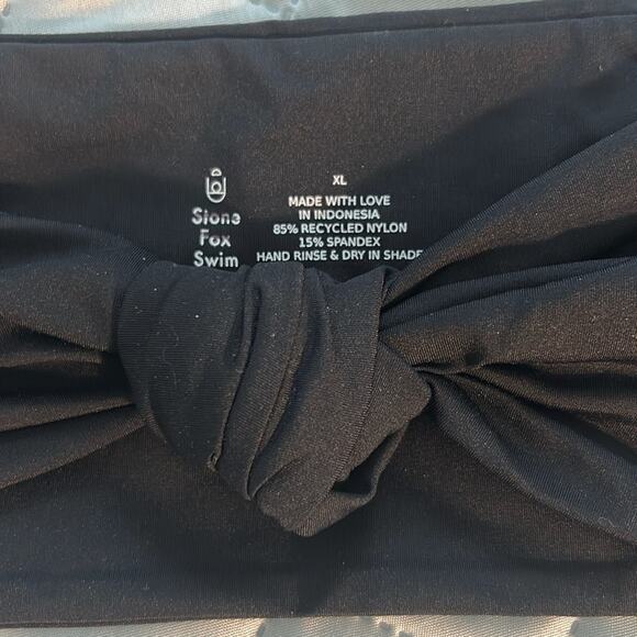 NWT Stone Fox Swim Lele black bandeau knit bikini top, XL - Picture 6 of 8